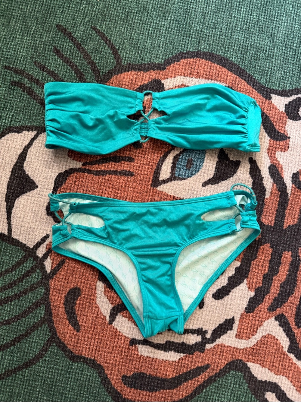 Victoria's Secret Teal Bandeau Bikini Set